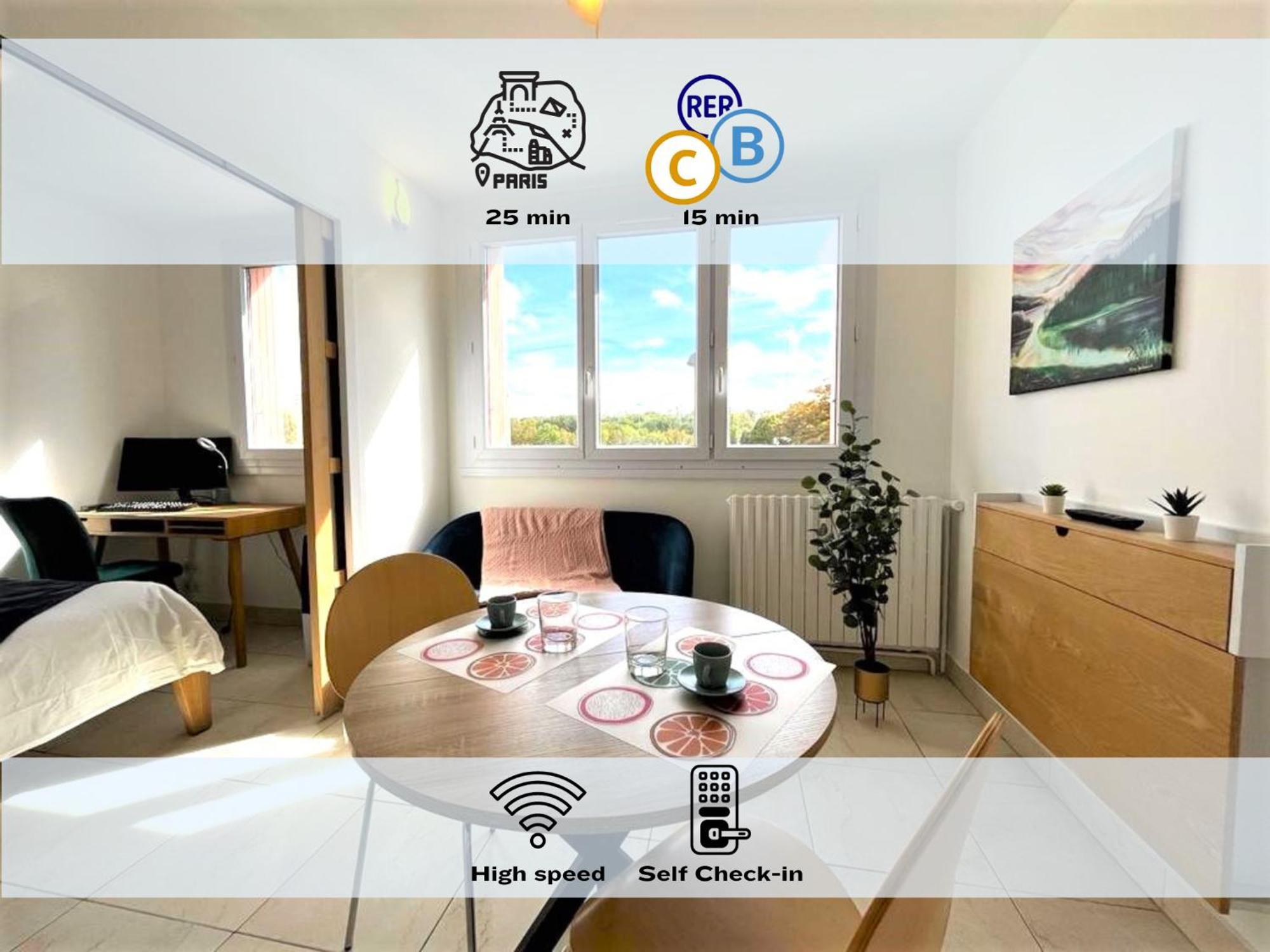 Le Prasino - Paisible Appartement Proche Rer - Bail Mobilite ماسي المظهر الخارجي الصورة